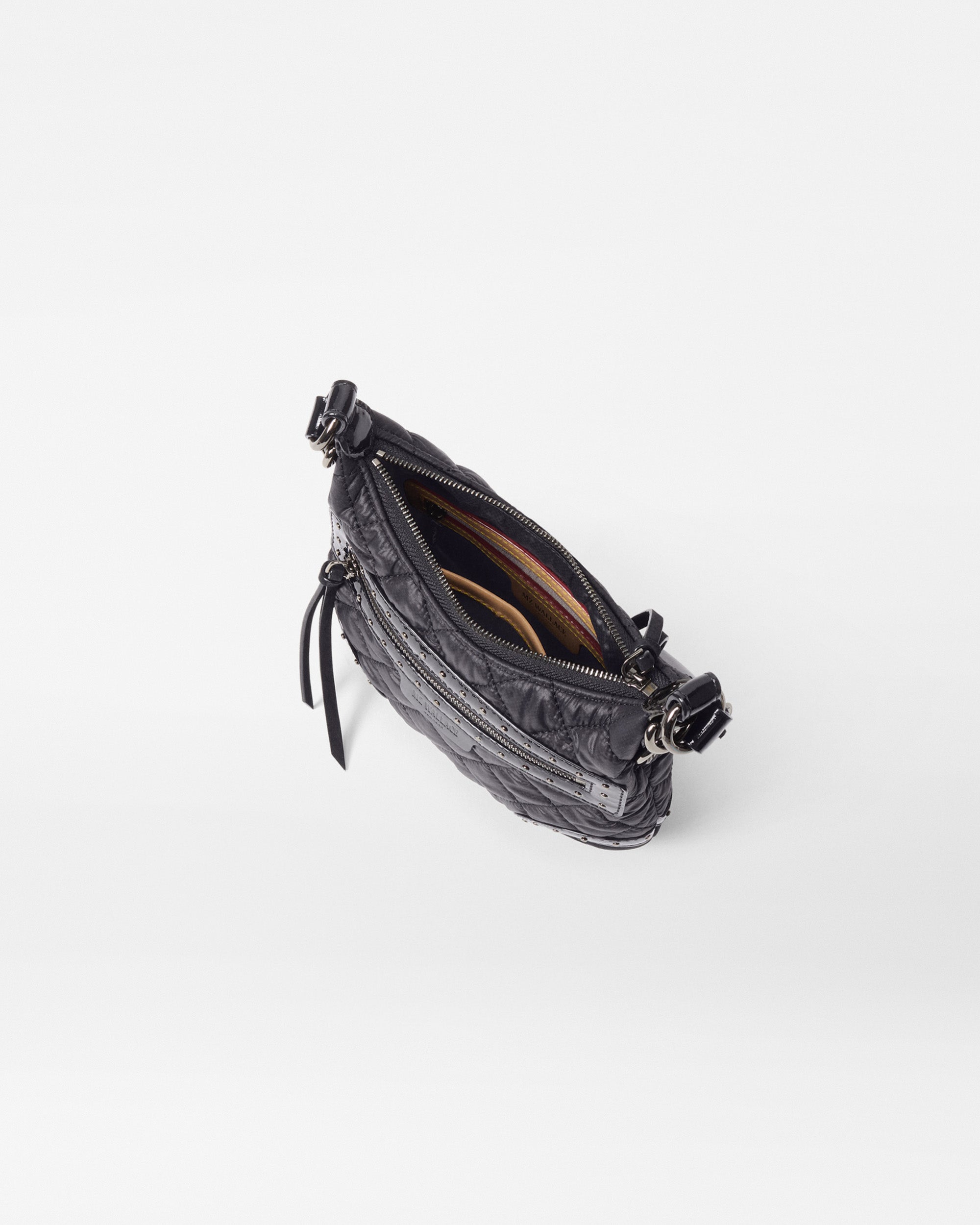 MZ Wallace Black Studded Handbag inside view