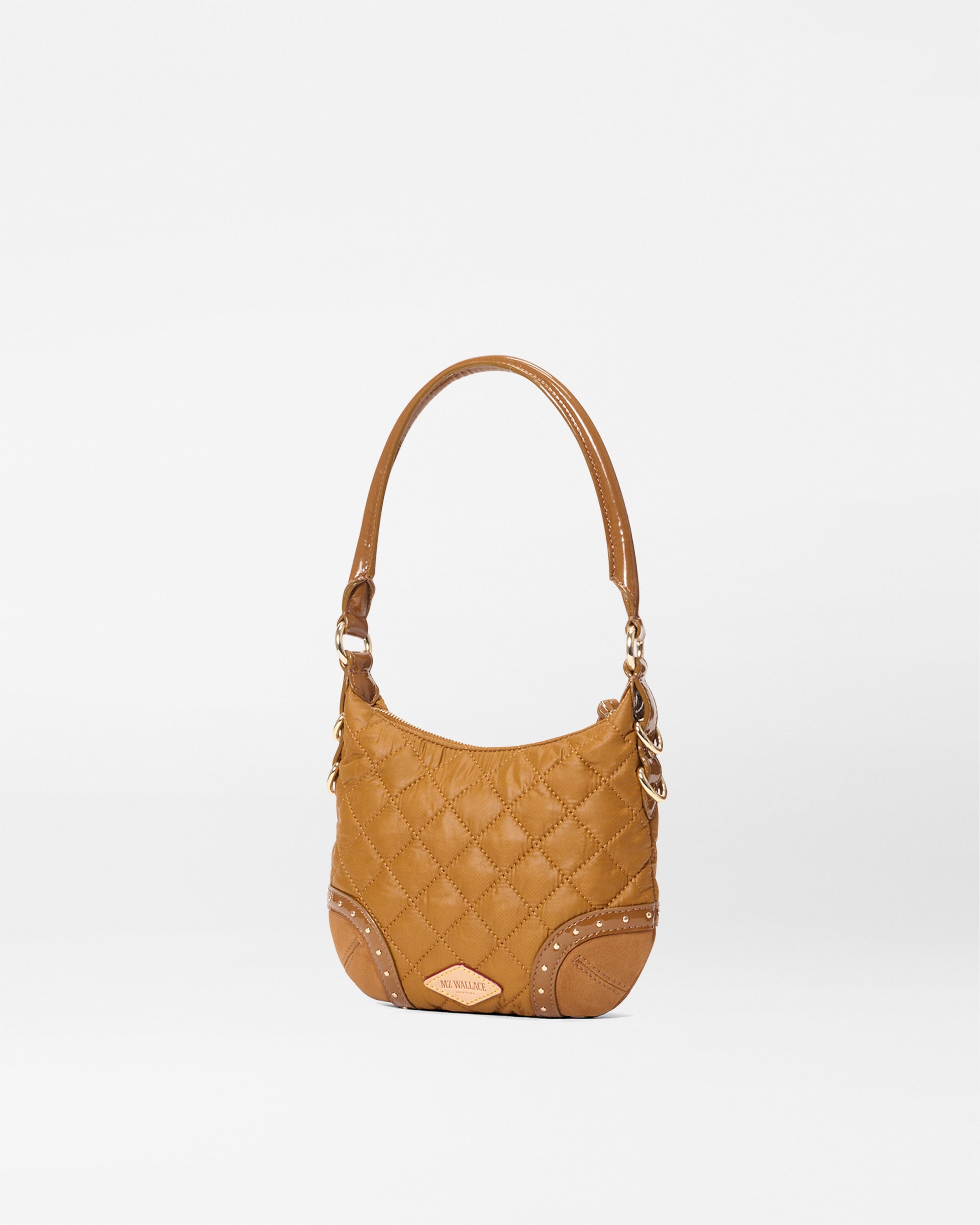 MZ Wallace Amber Brown Multi Mini Stud Crosby Sienna Handbag | MZ