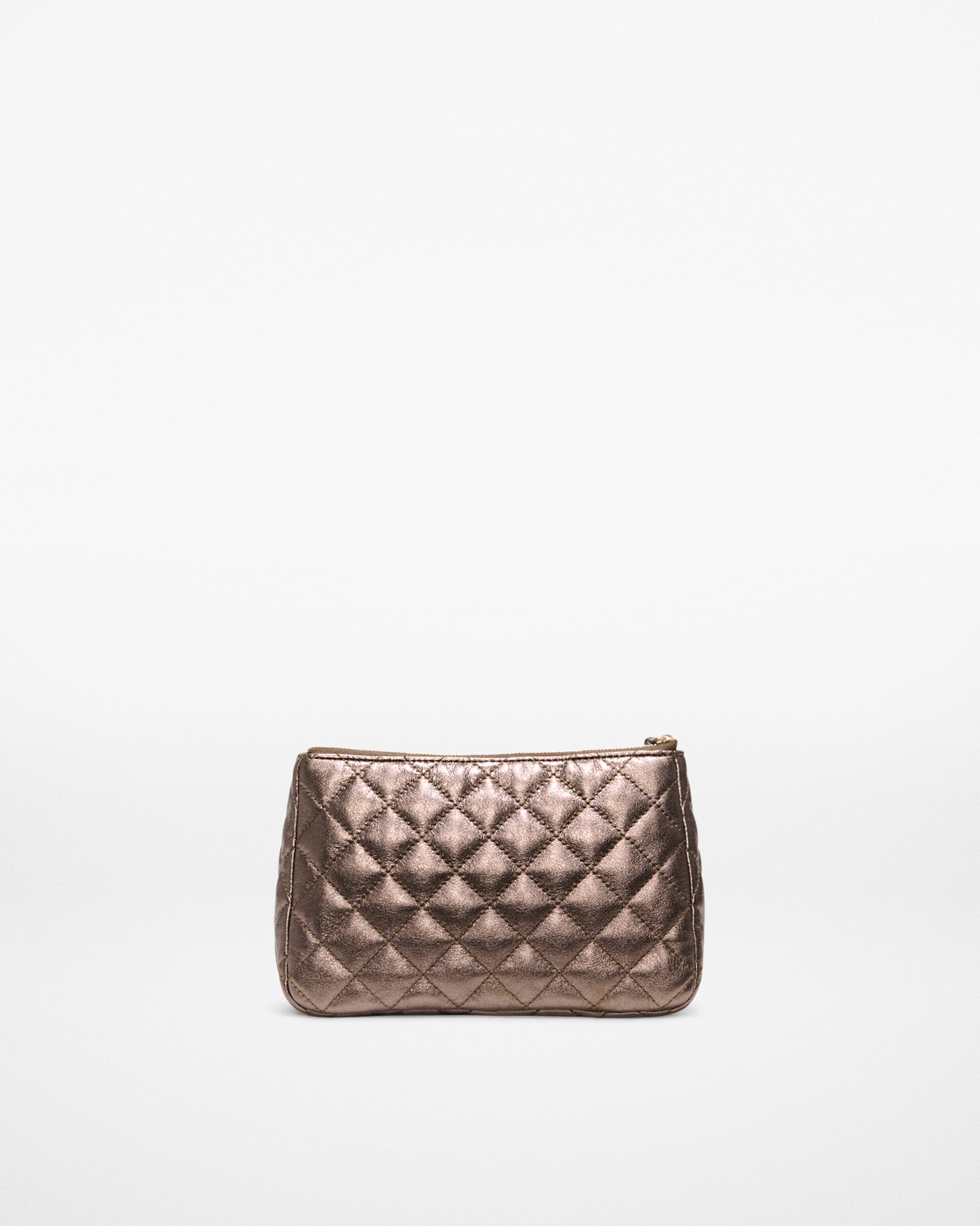 Espresso Metallic Leather Medium Luna Cosmetic