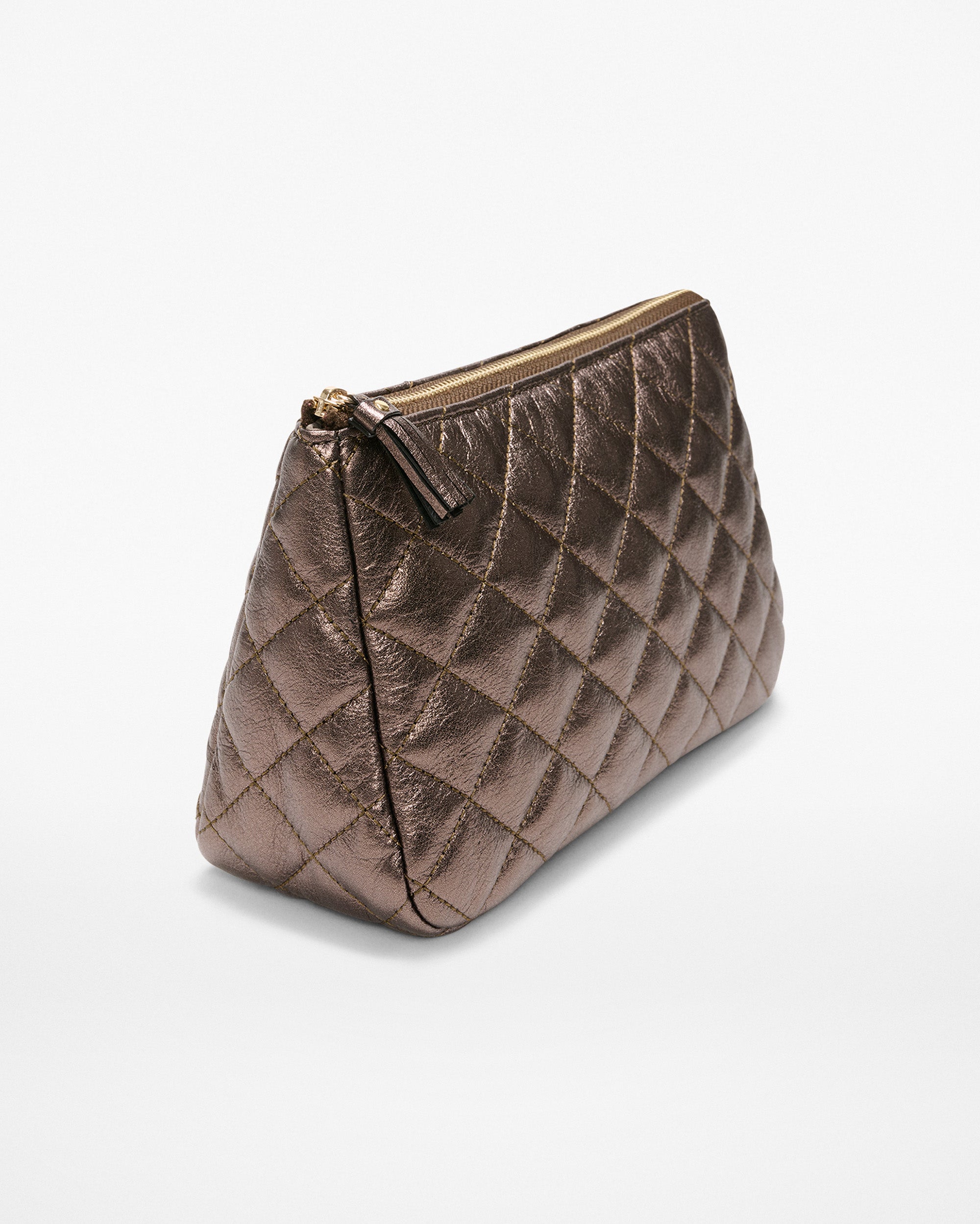 Espresso Metallic Leather Medium Luna Cosmetic