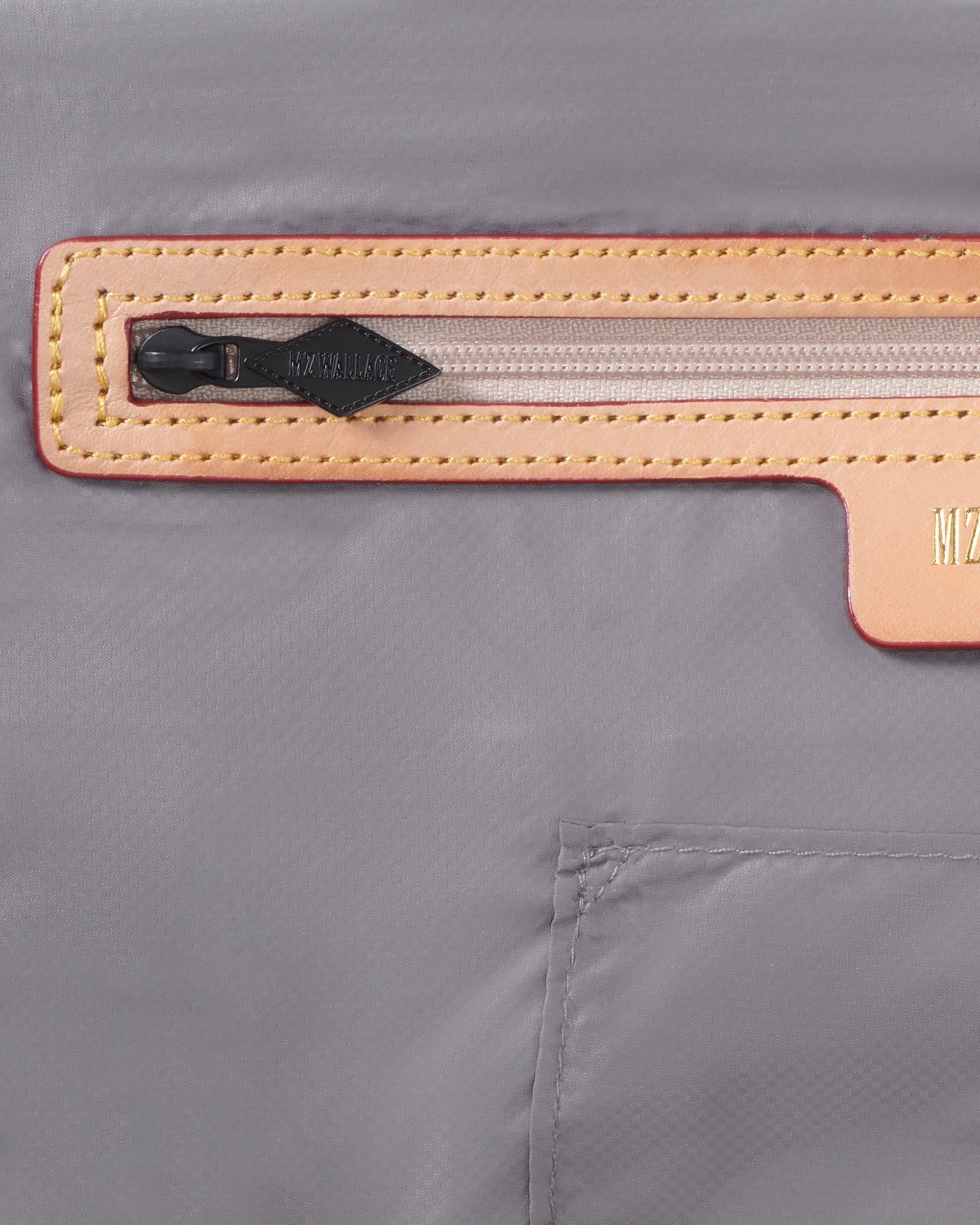 Close up view of Black Metro Sling - Black Crossbody Sling Bag zipper