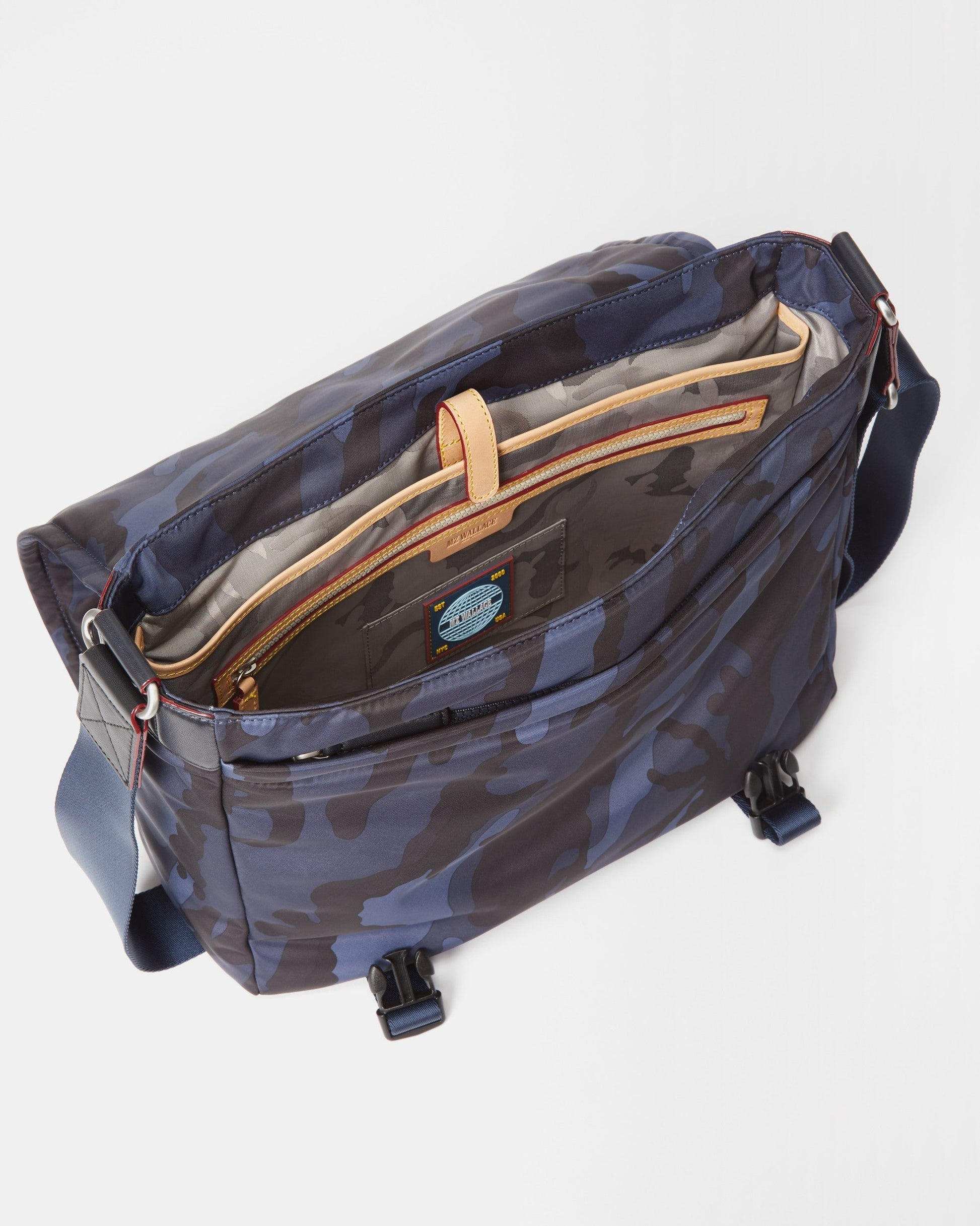 Dark Blue Camo Bedford Air Bleecker Messenger - MZ WALLACE